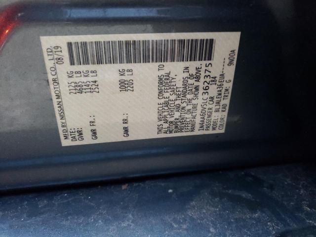 2020 NISSAN MAXIMA SL 1N4AA6DV5LC362375