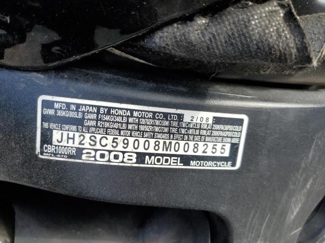2008 HONDA CBR1000 RR - JH2SC59008M008255
