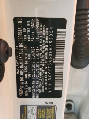 5XYKT3A60FG662054 KIA SORENTO LX