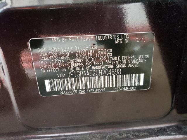 JF1GPAA62CH204698 Subaru Impreza
