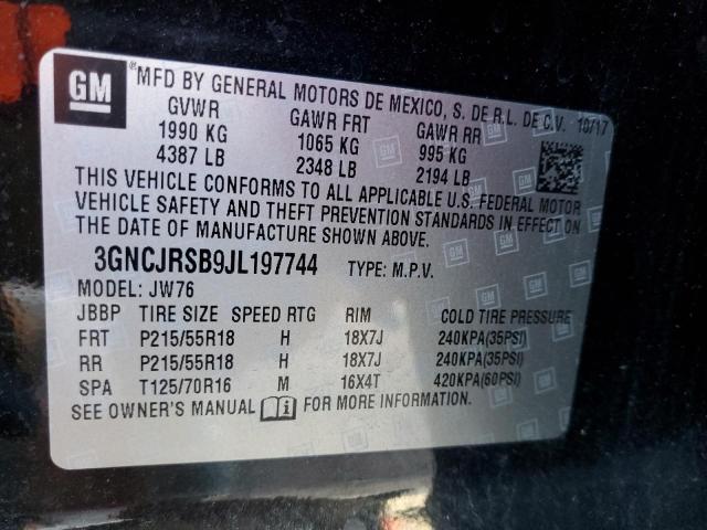 2018 CHEVROLET TRAX PREMI 3GNCJRSB9JL197744