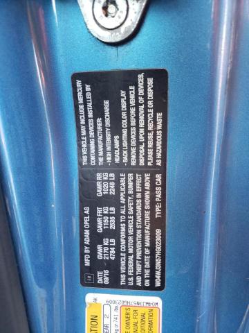 2017 BUICK CASCADA SP W04WJ3N57HG023009