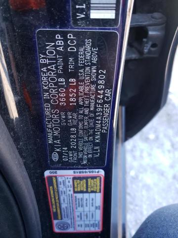 KNADM4A39F6449802 KIA RIO LX