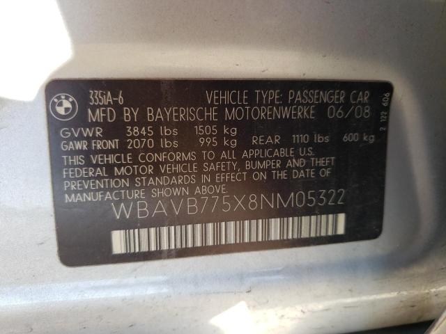 WBAVB775X8NM05322 BMW 335 I