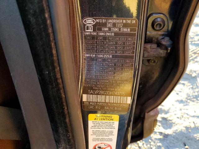 SALVP2BG3DH740715 Land Rover Range Rover Evoque Pure Plus