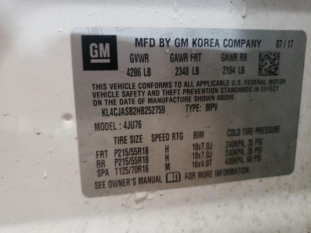 2017 BUICK ENCORE - KL4CJASB2HB252759