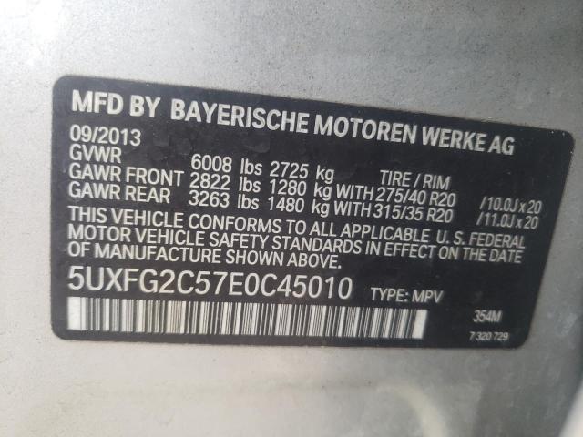 VIN 5UXFG2C57E0C45010 2014 BMW X6, Xdrive35I no.13