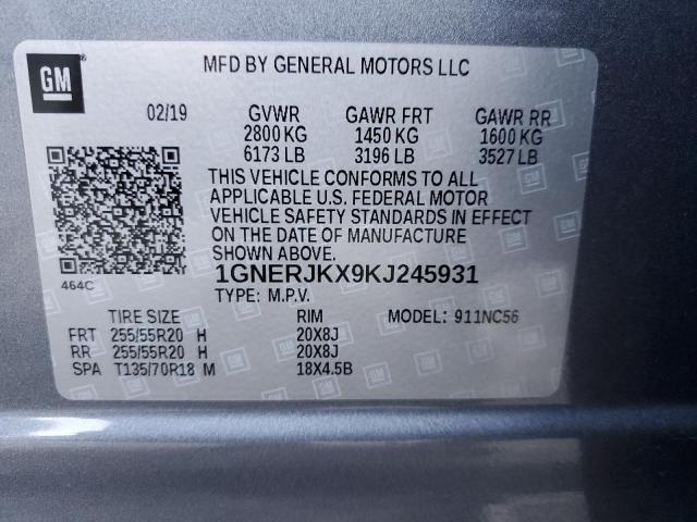 2019 CHEVROLET TRAVERSE R 1GNERJKX9KJ245931
