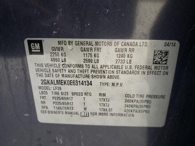 2GKALMEK0E6314134 GMC Terrain Sle