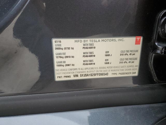 2015 TESLA MODEL S 70 5YJSA1S29FF096540