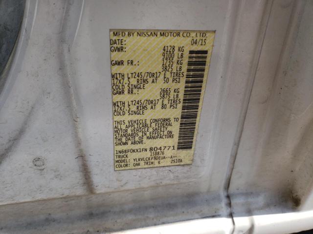 2015 NISSAN NV 1500 1N6BF0KX1FN804771