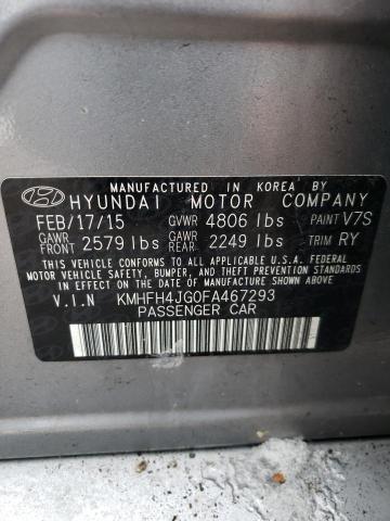2015 HYUNDAI AZERA LIMI - KMHFH4JG0FA467293