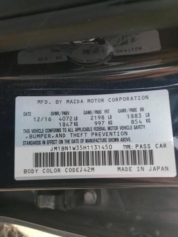 JM1BN1W35H1131450 Mazda 3 Grand Touring
