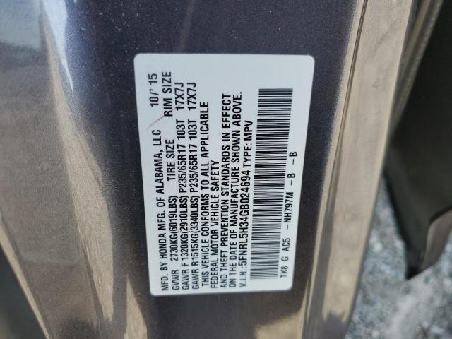 2016 HONDA ODYSSEY SE - 5FNRL5H34GB024694