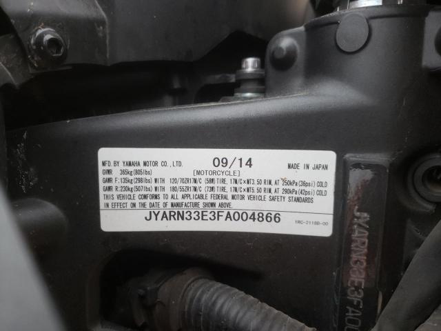 2015 YAMAHA FZ09 JYARN33E3FA004866