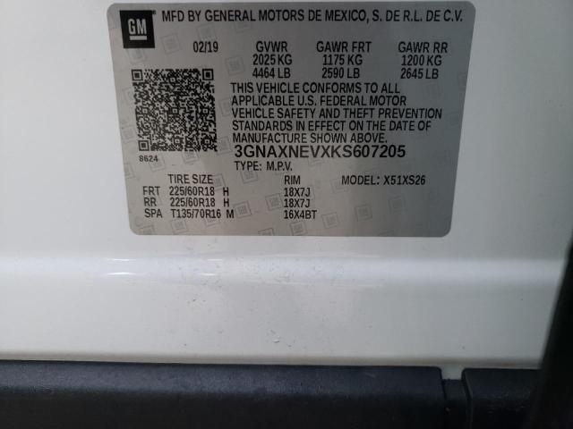 2019 CHEVROLET EQUINOX PR - 3GNAXNEVXKS607205