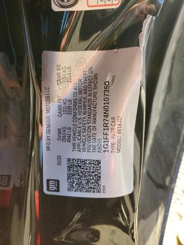 2022 CHEVROLET CAMARO LT1 1G1FF1R74N0107356