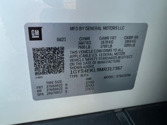 2021 CADILLAC ESCALADE S 1GYS4EKL9MR317367