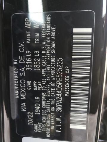 3KPA24AD5PE525225 KIA RIO LX