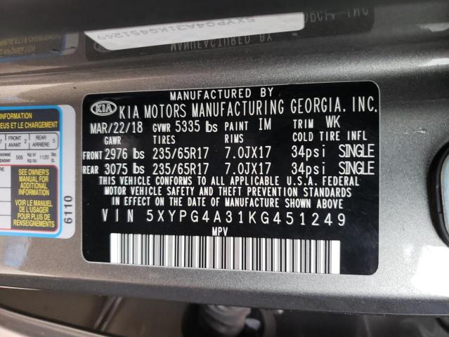 2019 KIA SORENTO L - 5XYPG4A31KG451249