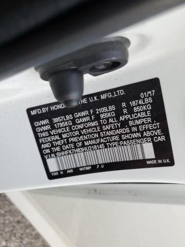 2017 HONDA CIVIC EXL - SHHFK7H83HU218145
