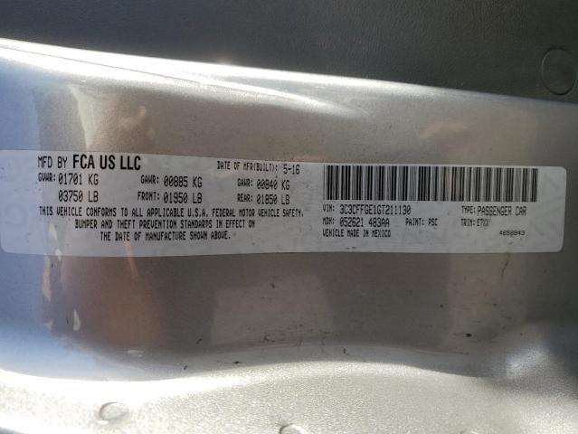 2016 FIAT 500 ELECTR 3C3CFFGE1GT211130
