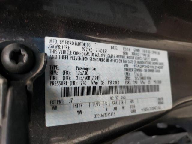 2017 FORD FOCUS SEL - 1FADP3H21HL214287