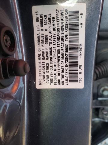2016 HONDA CIVIC EXL - 19XFC1F73GE216602