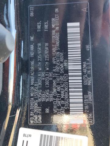 2022 TOYOTA HIGHLANDER - 5TDGZRBH3NS591053