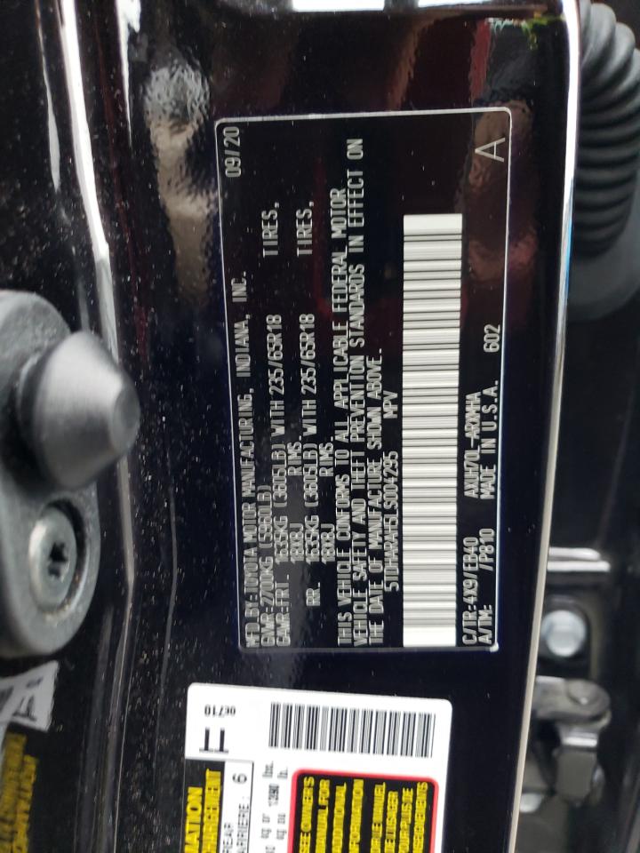 5TDHARAH5LS004295 TOYOTA HIGHLANDER 2020