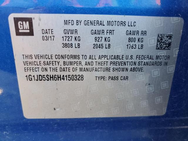 2017 CHEVROLET SONIC LT - 1G1JD5SH6H4150328