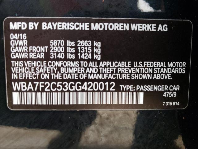 WBA7F2C53GG420012 BMW 750 Xi