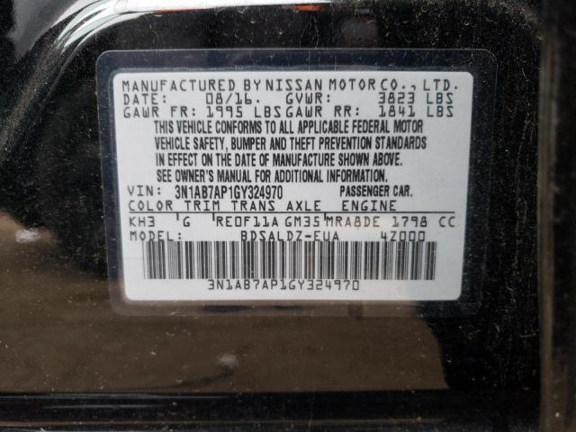 2016 NISSAN SENTRA S 3N1AB7AP1GY324970