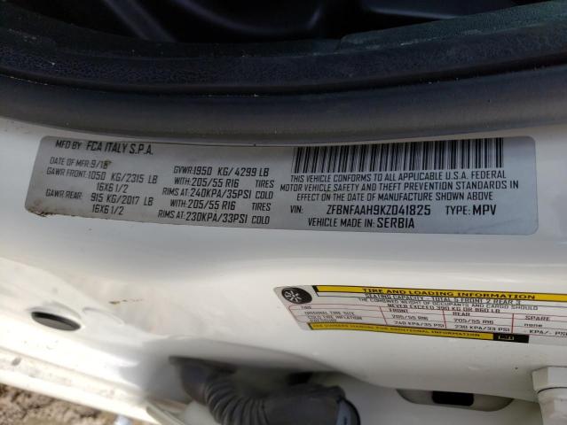 2019 FIAT 500L POP ZFBNFAAH9KZ041825