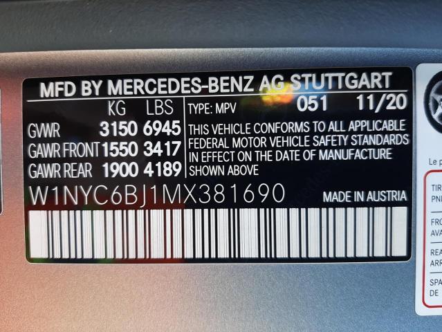 VIN W1NYC6BJ1MX381690 2021 Mercedes-Benz G-Class, 550 no.14