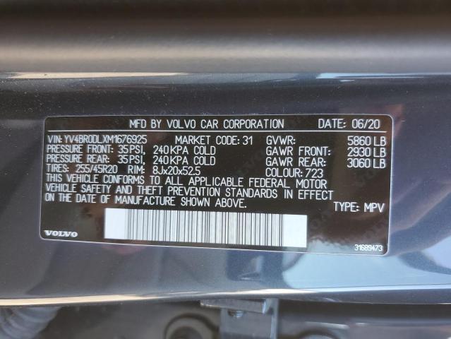 2021 VOLVO XC60 T8 RE YV4BR0DLXM1676925