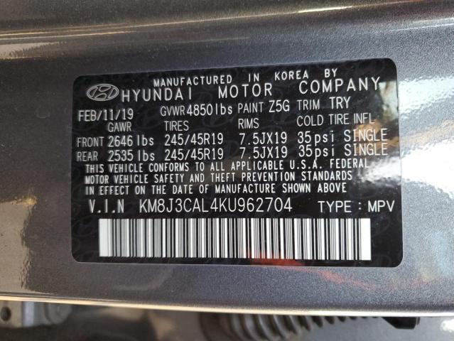 2019 HYUNDAI TUCSON LIM - KM8J3CAL4KU962704