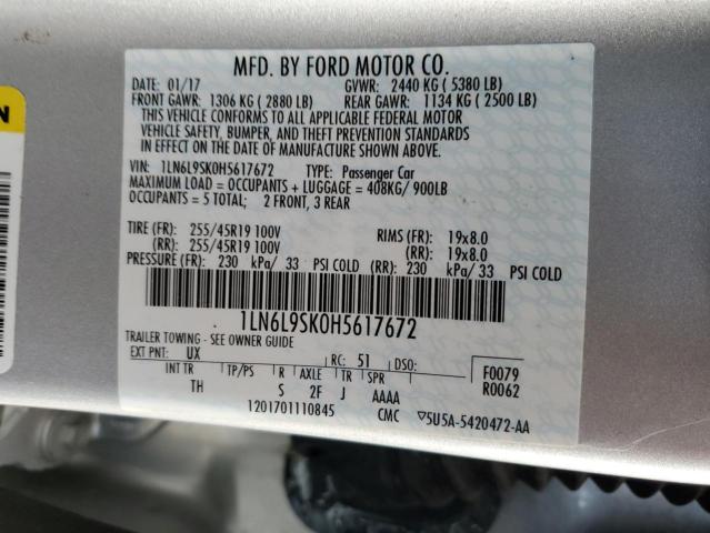 1LN6L9SK0H5617672 Lincoln Continental Select