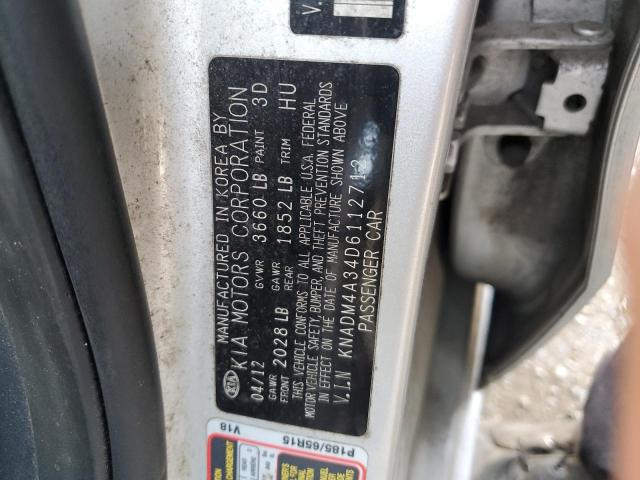 KNADM4A34D6112712 KIA RIO LX