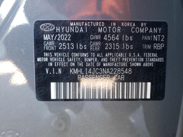 2022 HYUNDAI SONATA N L KMHL14JC3NA228548