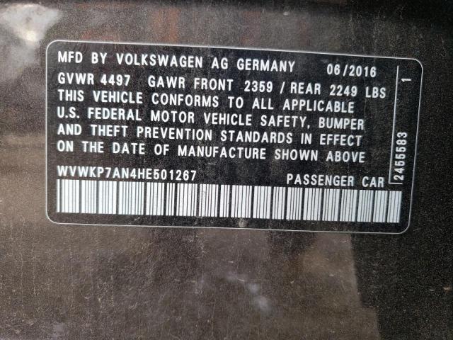 2017 VOLKSWAGEN CC SPORT - WVWKP7AN4HE501267