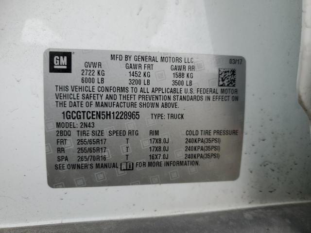 2017 CHEVROLET COLORADO L - 1GCGTCEN5H1228965