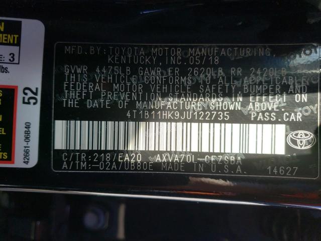 2018 TOYOTA CAMRY L - 4T1B11HK9JU122735