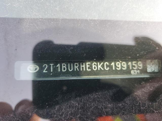 2019 TOYOTA COROLLA L - 2T1BURHE6KC199159