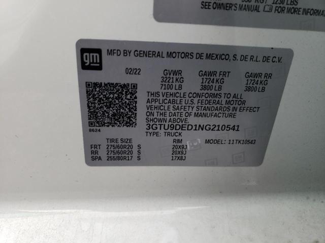 2022 GMC SIERRA LIM - 3GTU9DED1NG210541