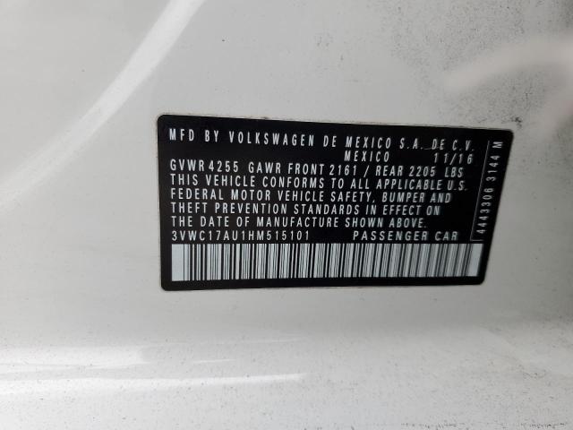 2017 VOLKSWAGEN GOLF SPORT - 3VWC17AU1HM515101