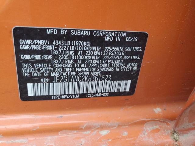 JF2GTANC2KH361623 Subaru Crosstrek Limited