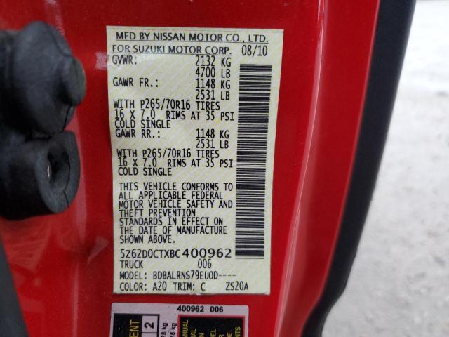 5Z62D0CTXBC400962 Suzuki EQUATOR BA