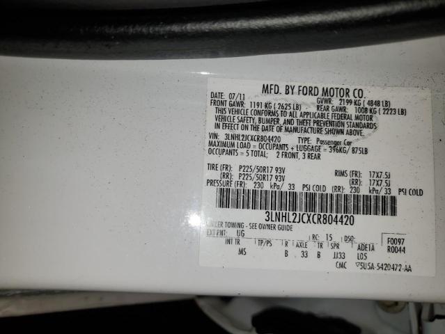 3LNHL2JCXCR804420 Lincoln MKZ
