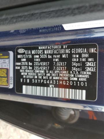 2017 KIA SORENTO LX - 5XYPG4A31HG201101